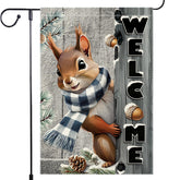 RMXJKIIU Welcome Garden Flag 12x18 inch with squirrel design