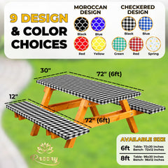 RNOONY picnic table cover with bench covers in carrying bag