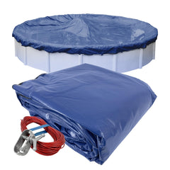 Robelle 12 ft Industrial Ultra Blue Pool Cover front view