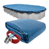 Robelle Heavy Duty Pool Cover 10 x 15 ft blue front view