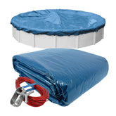 Robelle Heavy Duty Winter Pool Cover 22 ft round blue top view