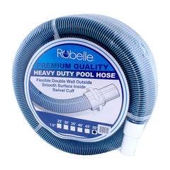 Robelle Pool Vacuum Hose 50 ft, blue color, front view