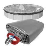 Robelle Professional Platinum Pool Cover front view, 19 ft, silver