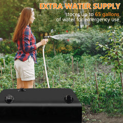 Rodelna water tank showing 3/4 inch outlet valve