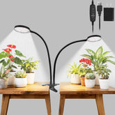 RODINTO Clip-On Grow Light front view with dual heads
