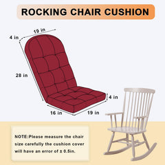 ROFIEJOX rocking chair cushion side view showing thickness and ties
