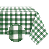 Romanstile 54" x 54" green and white plaid vinyl tablecloth front view