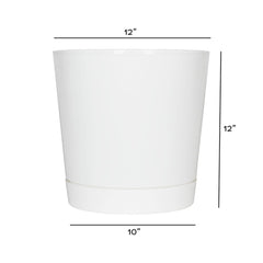 Root & Vessel 12-Inch Full Depth Cylinder Pot glossy white finish