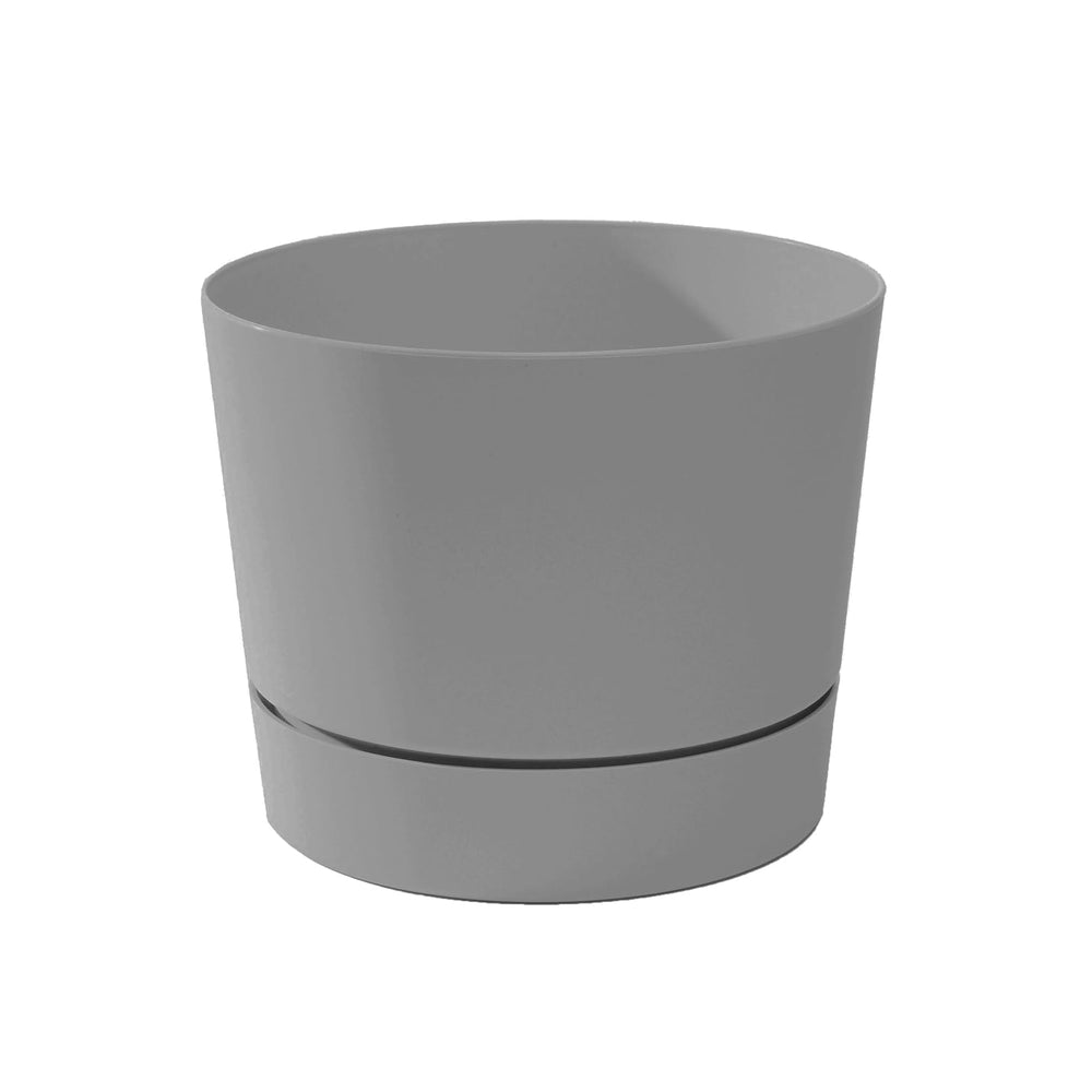 Root & Vessel Majestic Low Profile Cylinder Pot matte gray front view