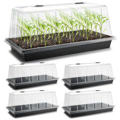 RooTrimmer 1020 seed starting tray with 7.3 inch humidity dome front view