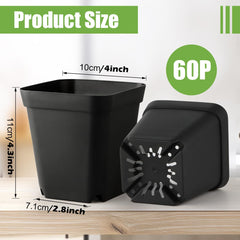 RooTrimmer 4 Inch Square Nursery Pot filled with soil