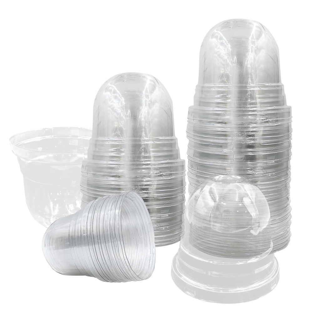 RooTrimmer 50 Pack Clear Plant Pot Domes front view