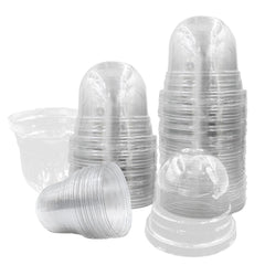 RooTrimmer 50 Pack Clear Plant Pot Domes front view