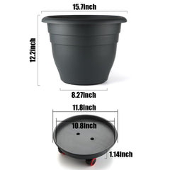 RooTrimmer black plant pot with large monstera plant inside