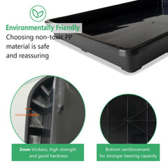 RooTrimmer nursery potting tray showing dimensions 17.3" x 11.8"