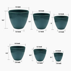 RooTrimmer Plastic Pots with saucers, multiple sizes displayed