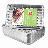Roponan 30-Pack Disposable Grill Toppers, front view with dimensions