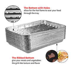 Roponan aluminum foil grill pan showing grill marks