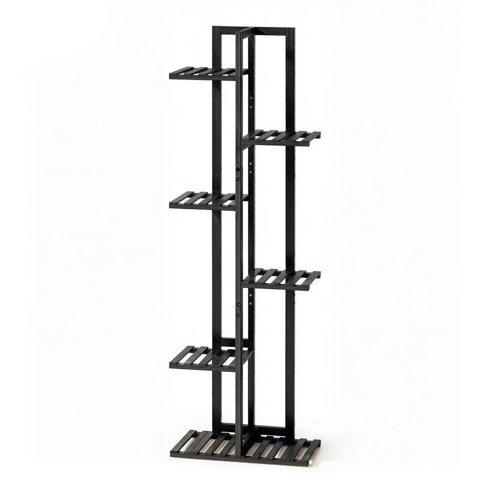 ROSSNY 48 Inch Tall Bamboo Plant Stand front view with six tiers