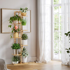 ROSSNY plant stand close-up of bamboo texture and finish