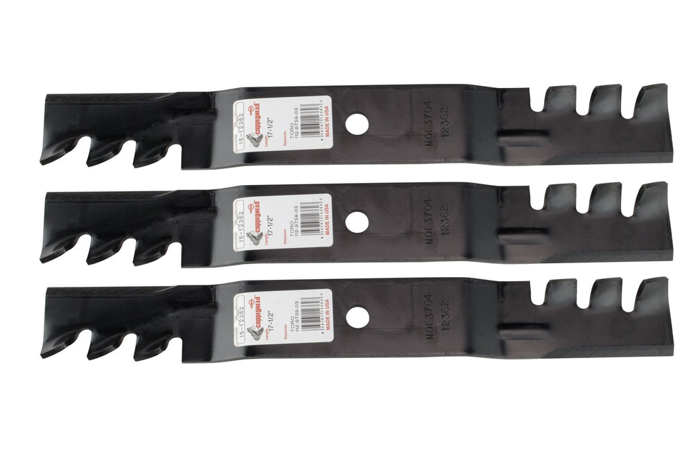 Rotary mulching mower blades set of three for Toro Timecutter