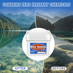 ROTIAH Natural Muck Remover Tablets on pond surface