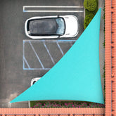 Royal Shade 10' x 10' Turquoise Triangle Sun Shade Sail front view