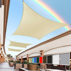 Royal Shade 8' x 10' beige rectangle sun shade sail front view