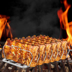 RTT Rib Rack displayed with ribs on a grill