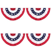 Rtudan 4PCS American Pleated Fan Flag front view
