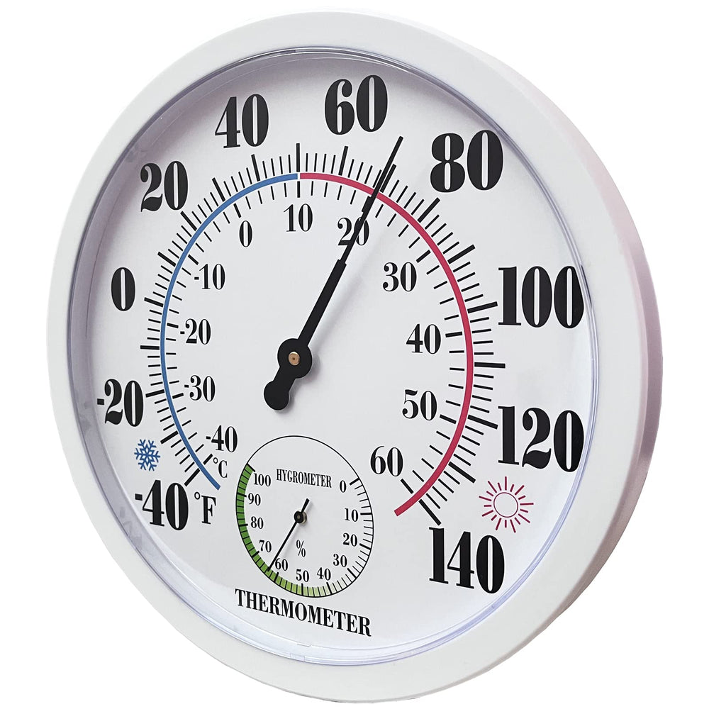RTWAW Indoor Outdoor Thermometer 10 Inch front view