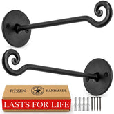 RTZEN Heavy Duty Plant Hanger Hook side view, black finish