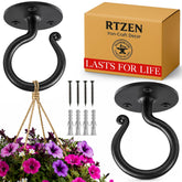 RTZEN Plant Hanger Black Wall Bracket Hook Front View
