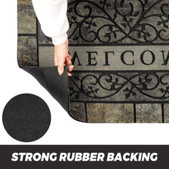 Rubber backing of MTOUOCK welcome mat ensuring non-slip
