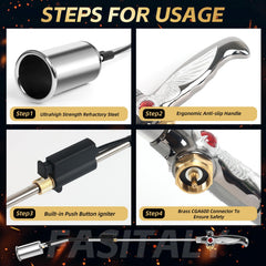 RUBDARK Propane Torch Weed Burner angled arm for safe operation