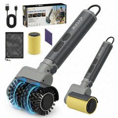 RUDAP Electric Grill Brush with stainless steel head, black