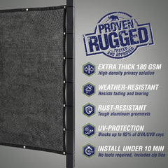 RUGGED RHINO privacy screen installation with zip ties
