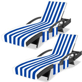 Ruikyhom Lounge Chair Towel Cover dark blue front view