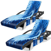 Ruikyhom Lounge Chair Towel Cover Pack of 2, Blue Grey front view