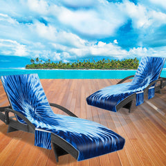 Ruikyhom Lounge Chair Towel Cover showing vibrant tie-dye pattern