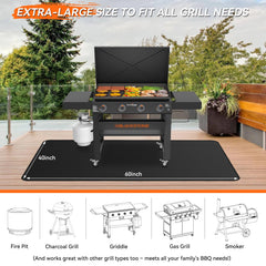 rumlick Large Under Grill Mat in outdoor grilling setup