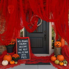 RunNico Halloween Creepy Cloth 400" x 85" blood-red hanging decoration