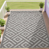 RURALITY Outdoor Rug 9x12 feet in Cross-coffee and ivory