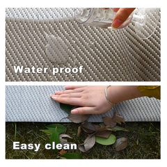 RURALITY Outdoor Rug 9x12 feet with picnic setup on top