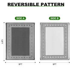 RURALITY Outdoor Rug 9x12 with secure corner rings