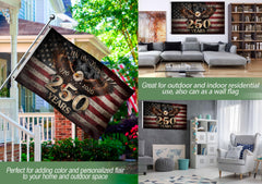 RustField Co. 250 Anniversary USA Flag 3x5 ft display outdoors