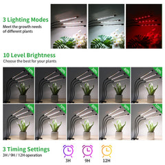 RWNTAO grow lights with sturdy clips attached to a shelf