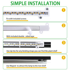 RWNTAO LED Grow Light Strips in a home garden setup