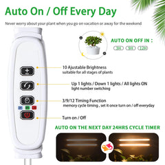 RWNTAO LED Grow Light Strips showing 2 head design