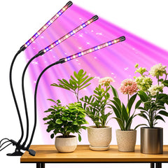 RWNTAO LED Plant Grow Light front view with three heads